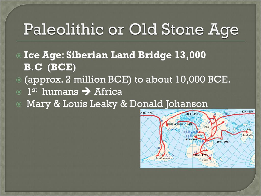 Paleolithic or Old Stone Age