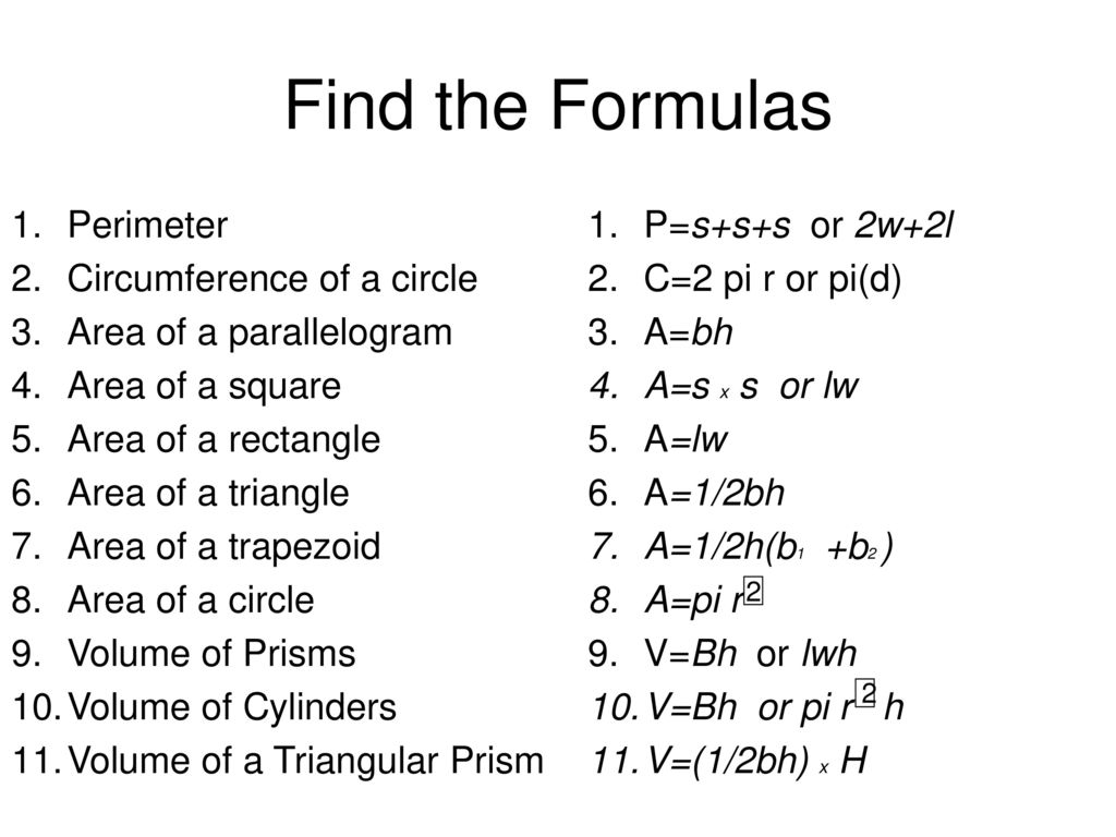 Find The Formulas Perimeter Circumference Of A Circle Ppt Download