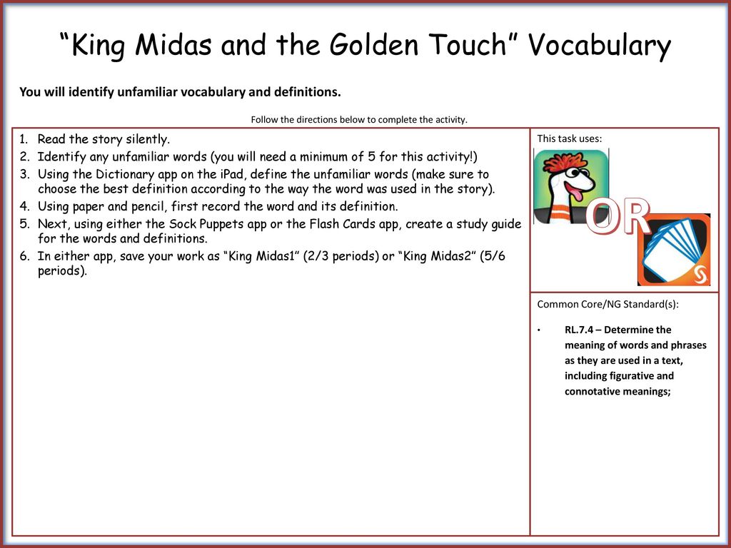 King Midas And The Golden Touch Vocabulary Ppt Download