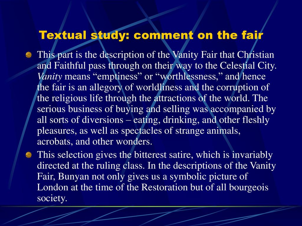 Textual study: comment on the fair