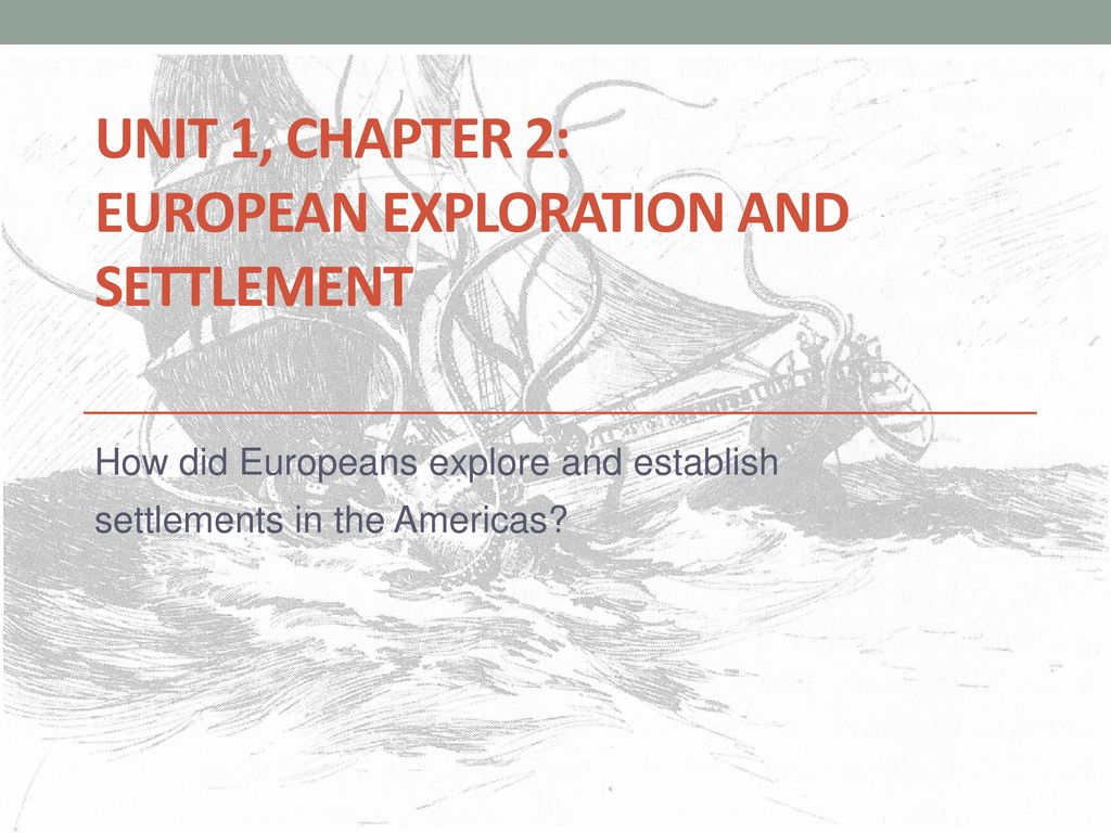 Unit 1, chapter 2: European Exploration and Settlement