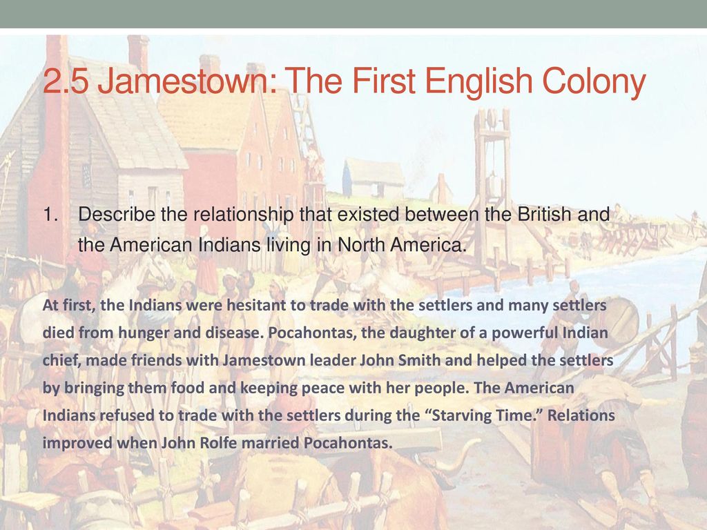 2.5 Jamestown: The First English Colony