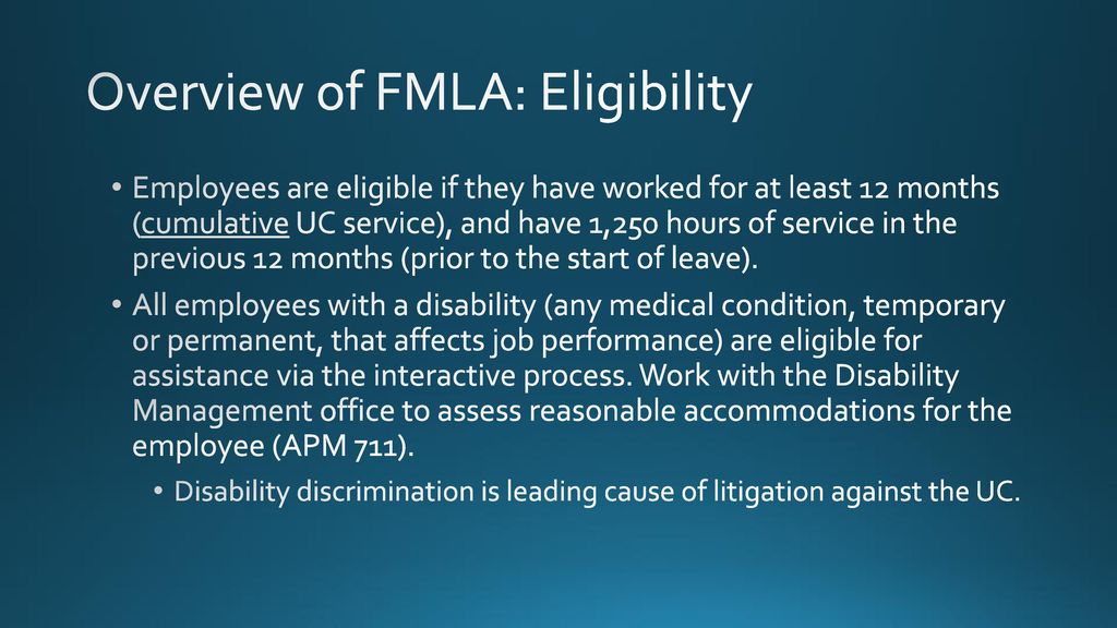 FMLA Overview of FMLA Paid Leave Provisions - ppt download