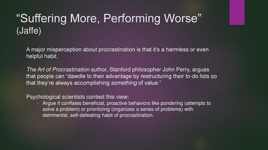 Why Wait? The Science Behind Procrastination – Association for Psychological Science – APS