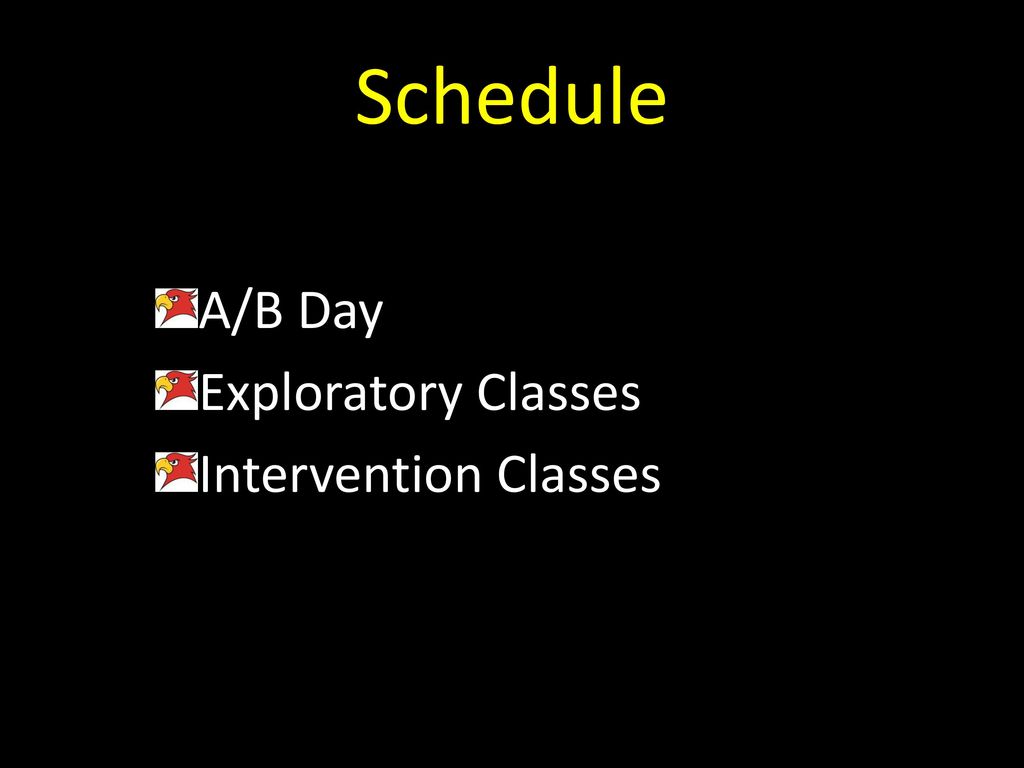 Schedule A/B Day Exploratory Classes Intervention Classes
