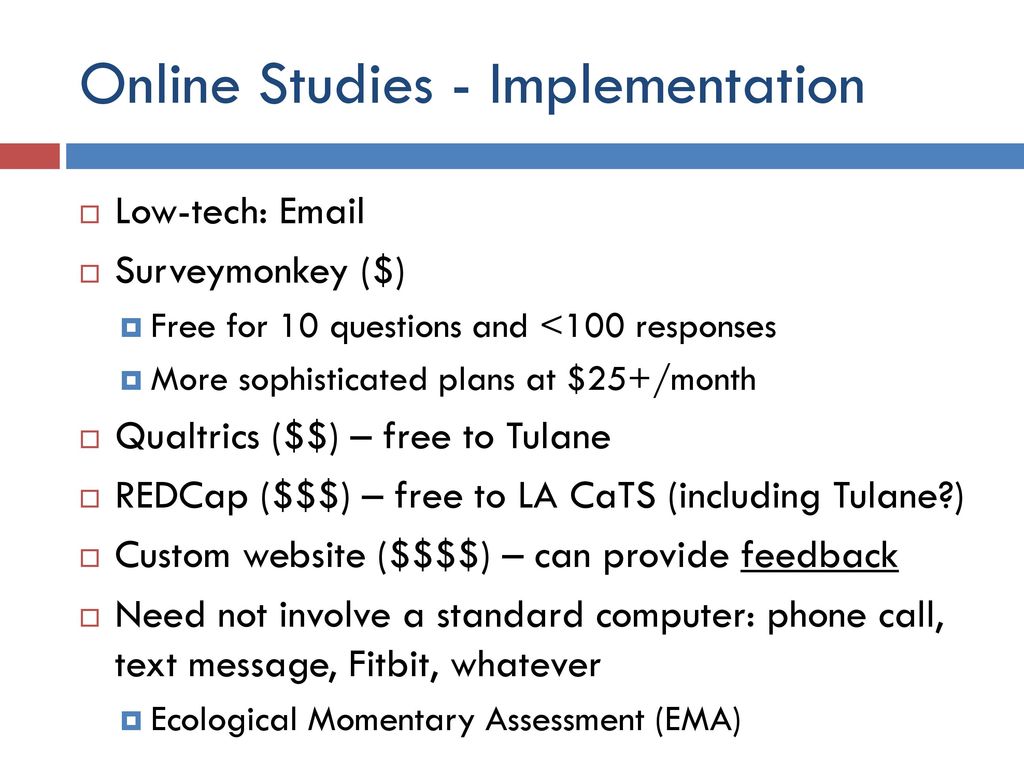 Online Studies - Implementation