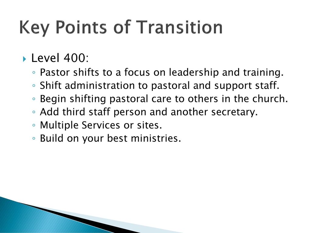 Key Points of Transition