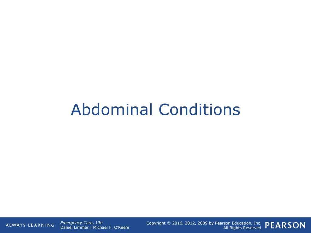 Abdominal Conditions Teaching Time: 30 minutes