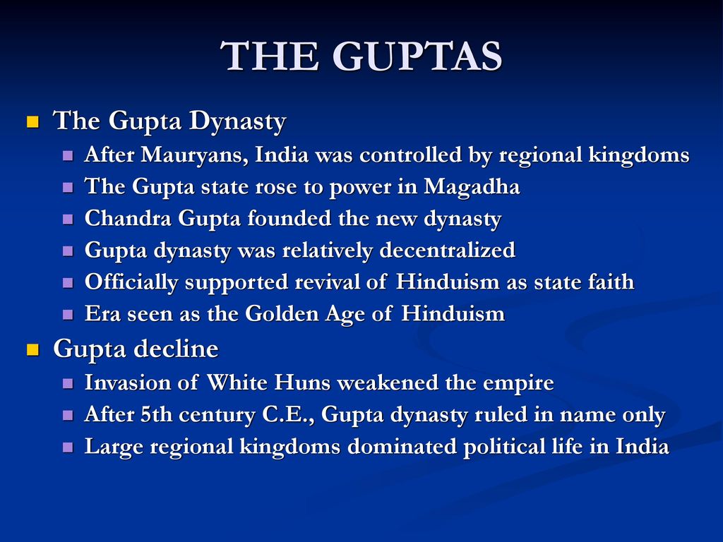 FROM THE MAURYANS TO THE GUPTAS - ppt download