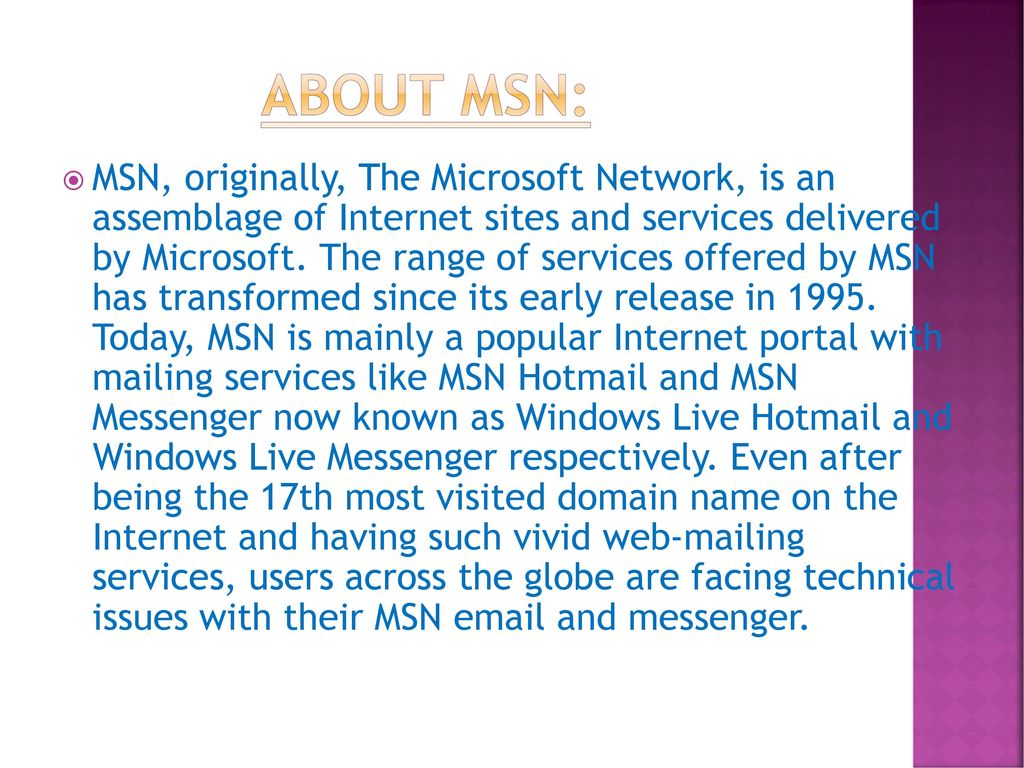 About MSN: