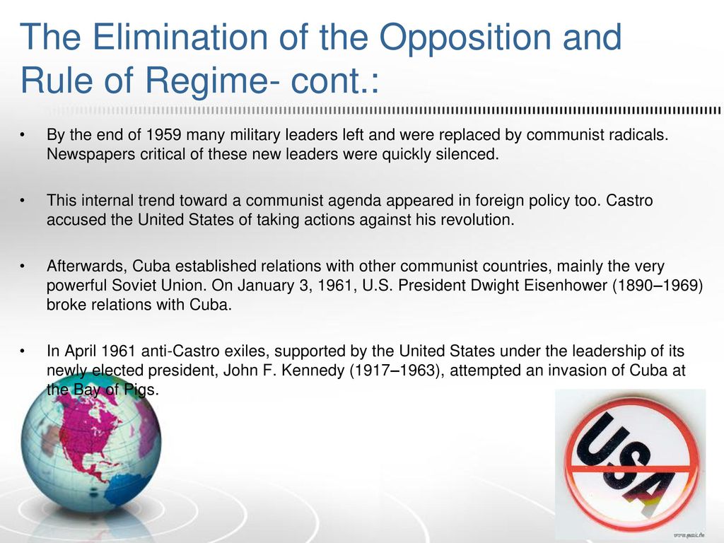 The Elimination of the Opposition and Rule of Regime- cont.: