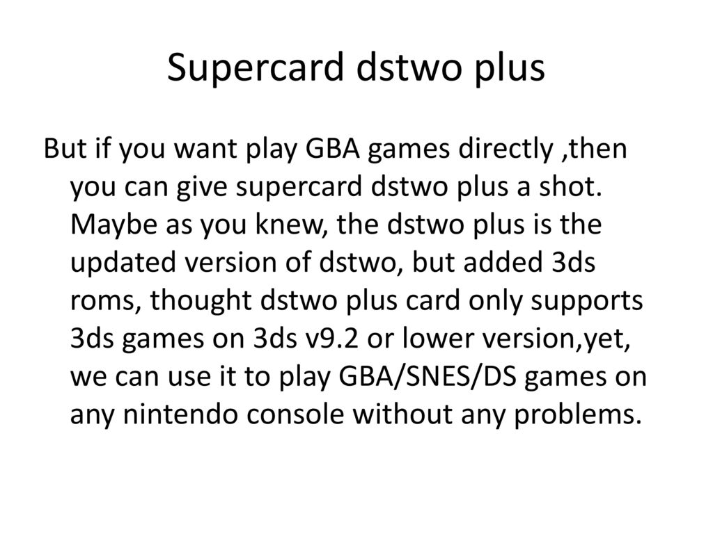 Where to buy a R4 card for GBA, Dsi games on 2DS ? - ppt