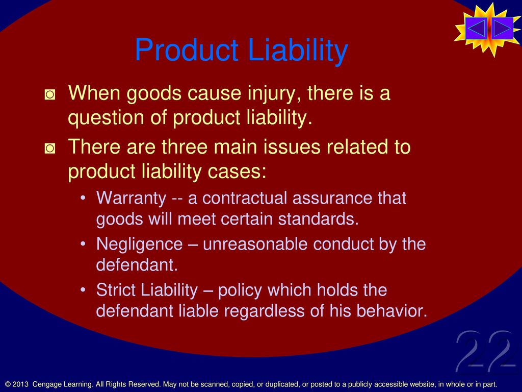 CHAPTER 22 Warranties and Product Liability. - ppt download