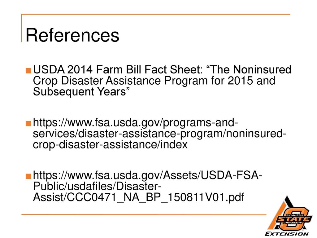 Noninsured Crop Disaster Assistance Program (NAP) ppt download