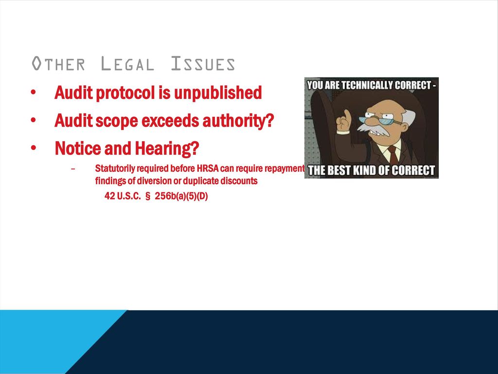 Other Legal Issues Audit protocol is unpublished