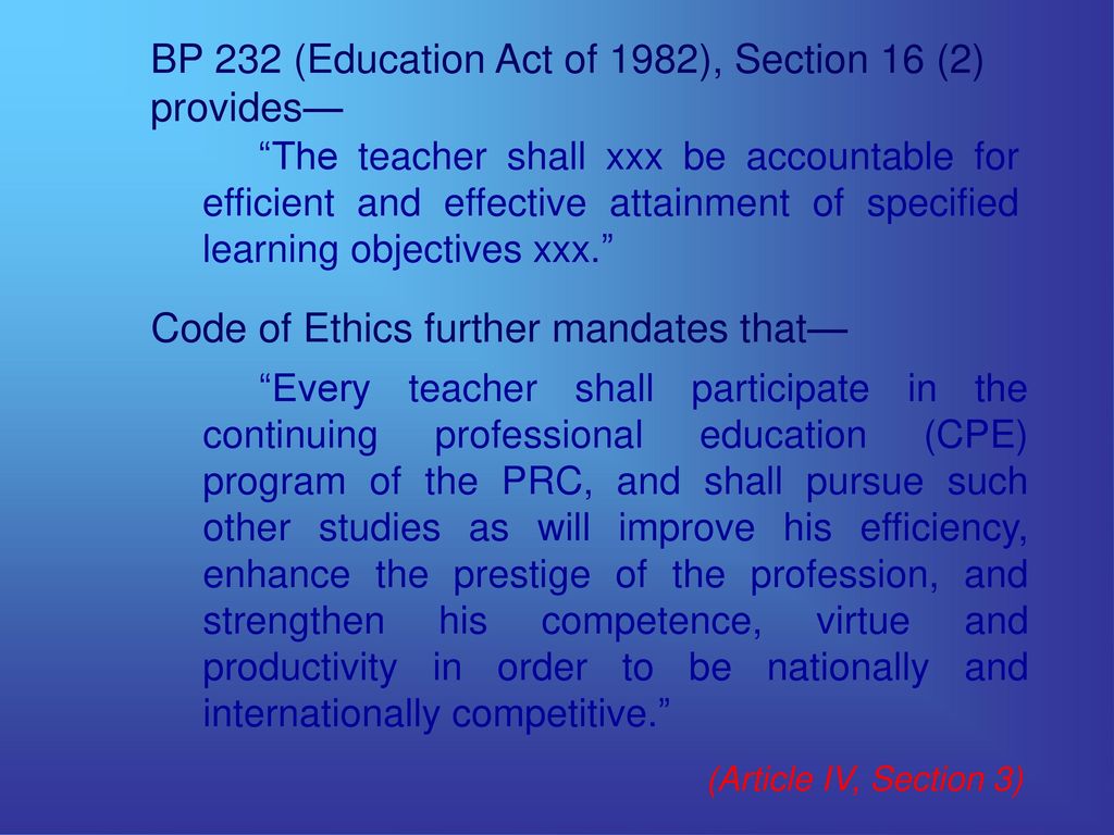 Ethics For Teachers Ppt Download
