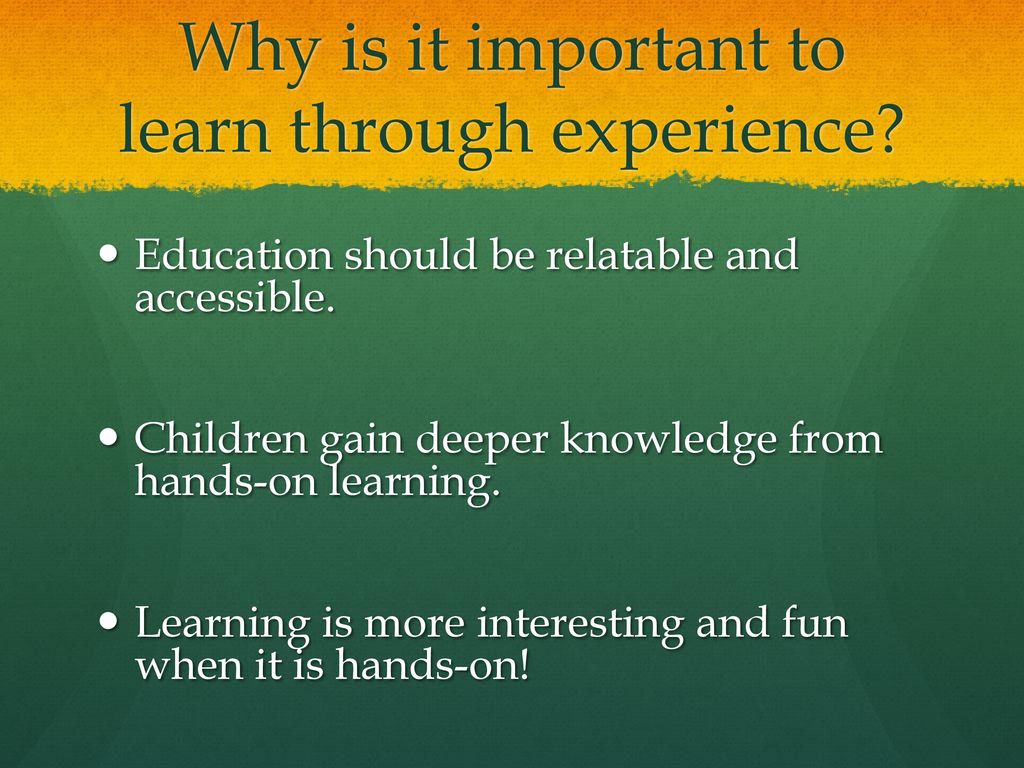 real learning through experience