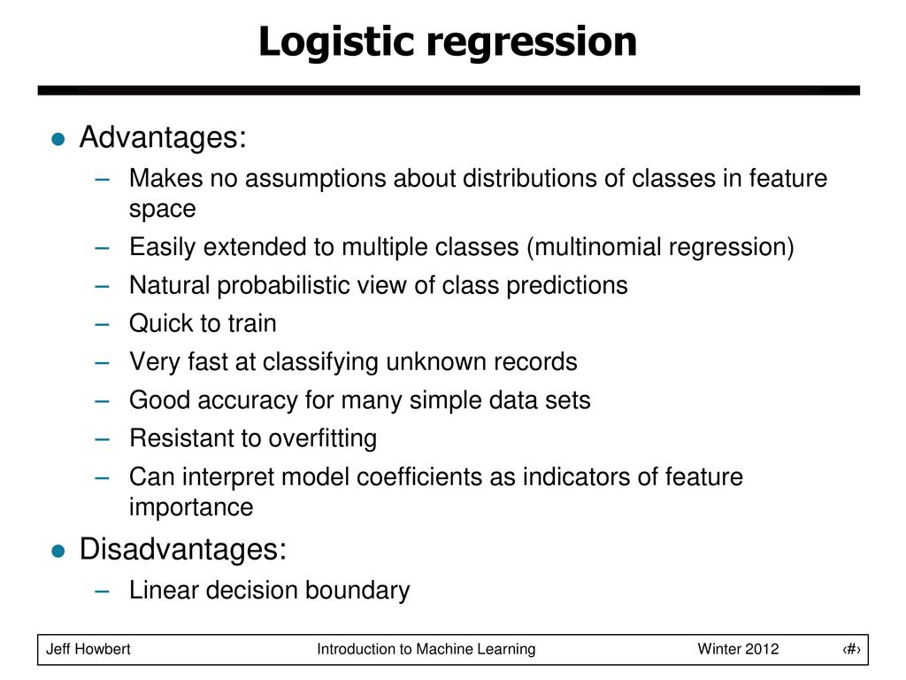 Machine learning logistic regression ppt download