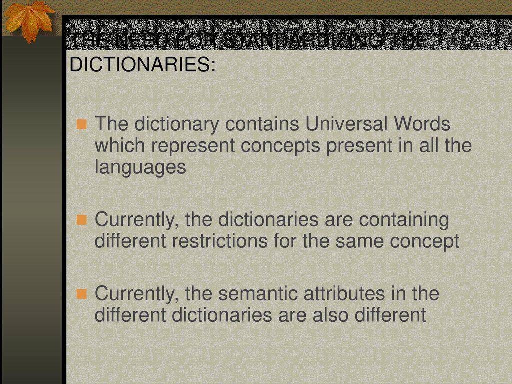 Standardization of Lexicon - ppt download