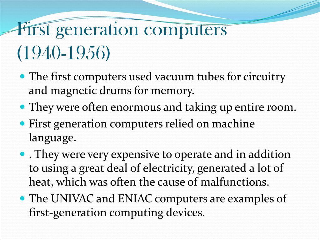 The five generations of computers ppt download