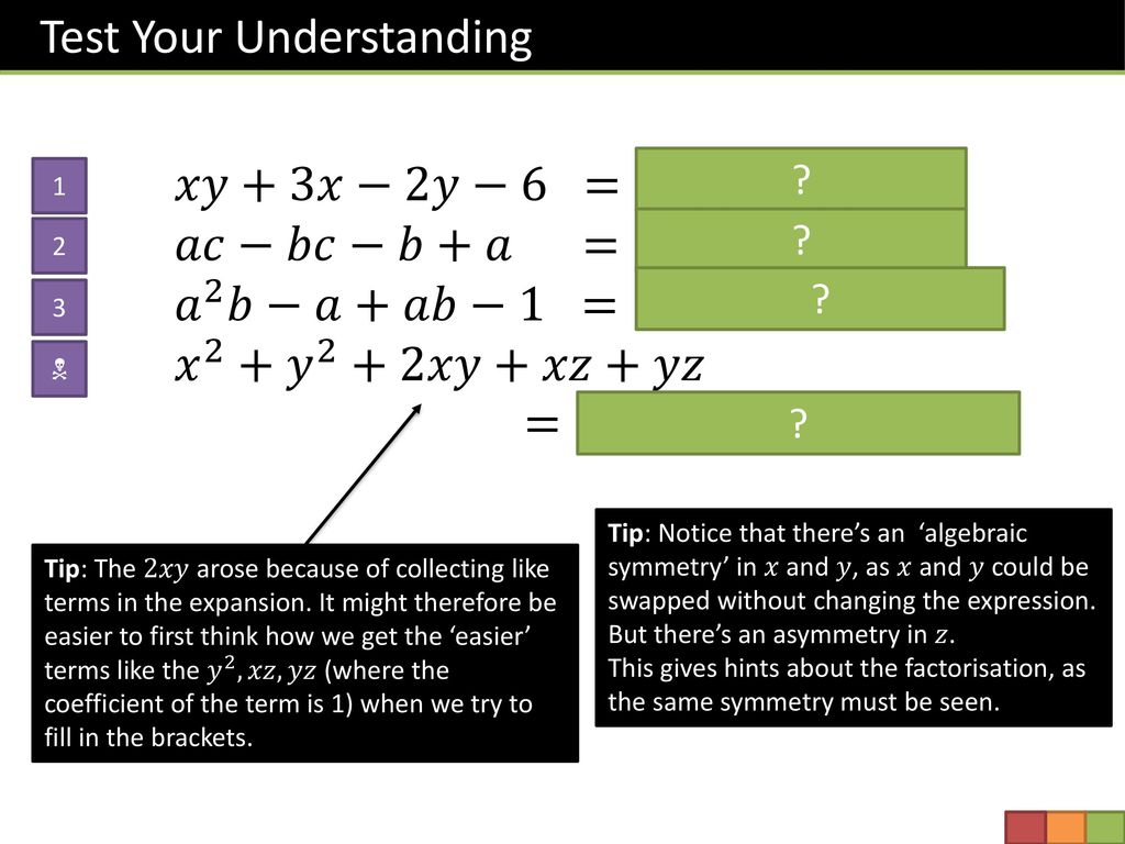 Algebra Factorising Linear And Quadratics Ppt Download