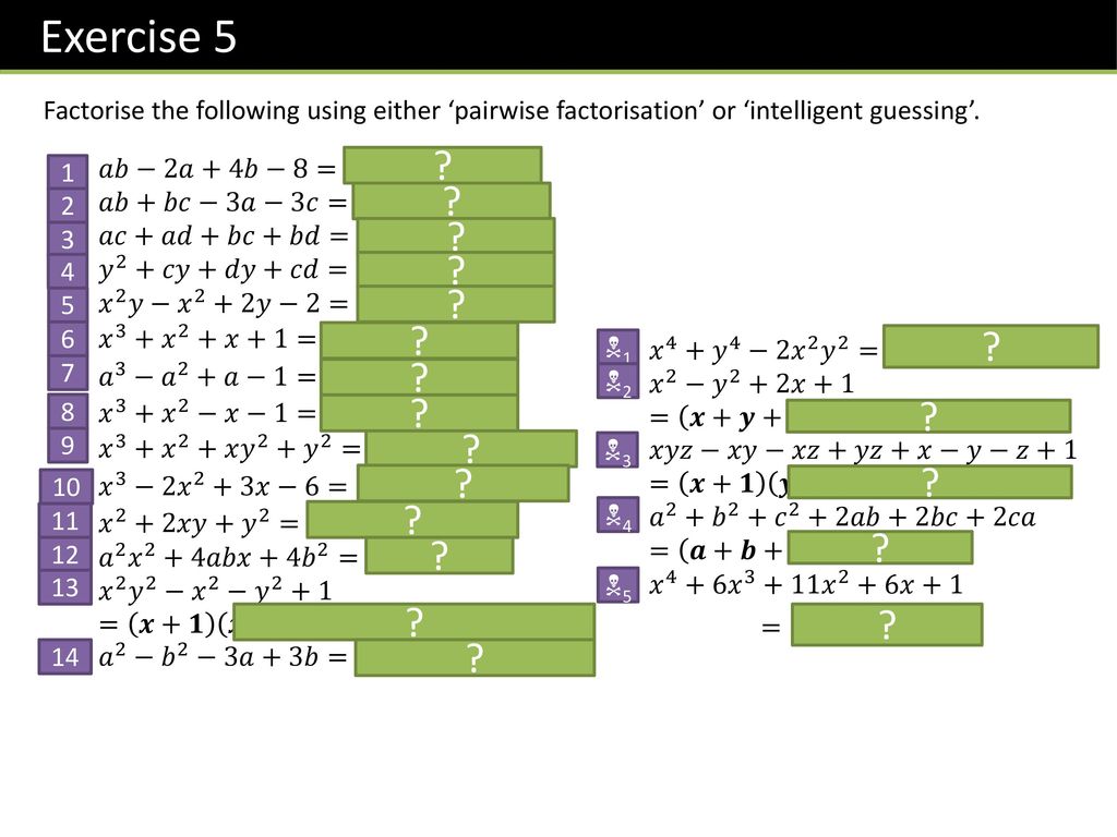 Algebra Factorising Linear And Quadratics Ppt Download
