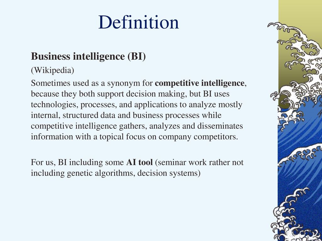 Intelligent systems business motivation business intelligence ppt