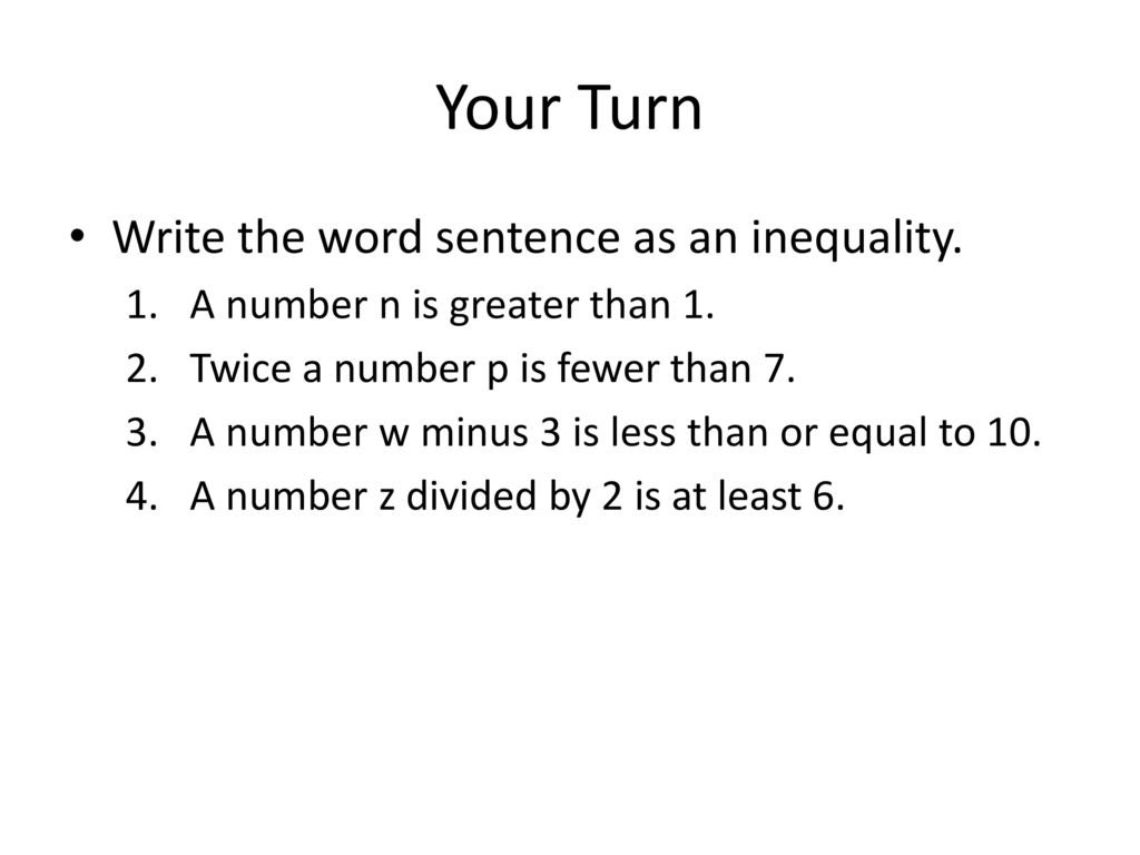 Writing and Graphing Inequalities - ppt download