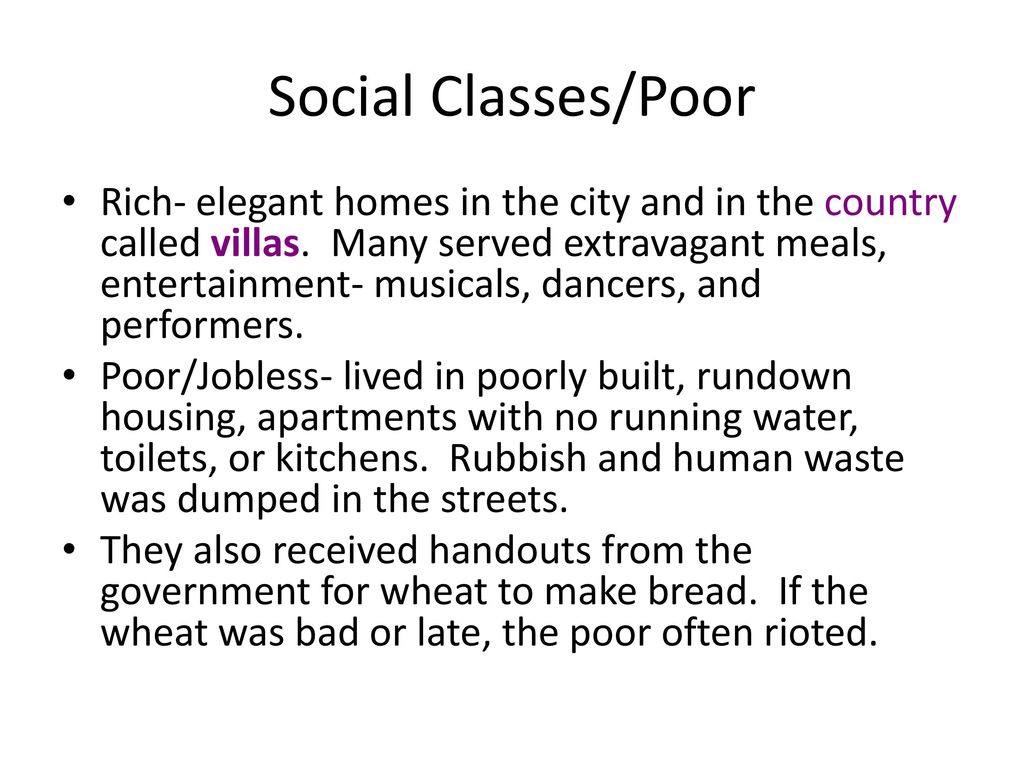 Social Classes/Poor
