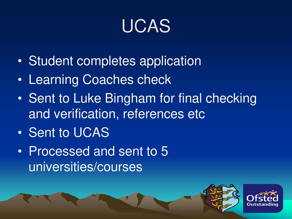 UCAS Student completes application Learning Coaches check