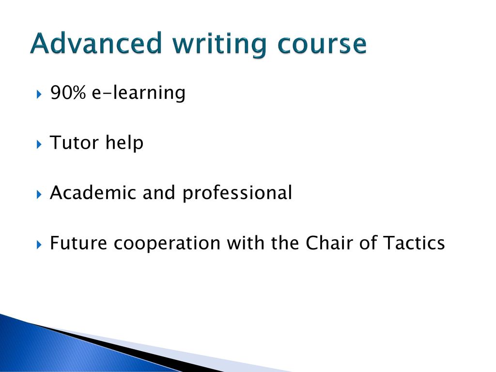 Advanced writing course