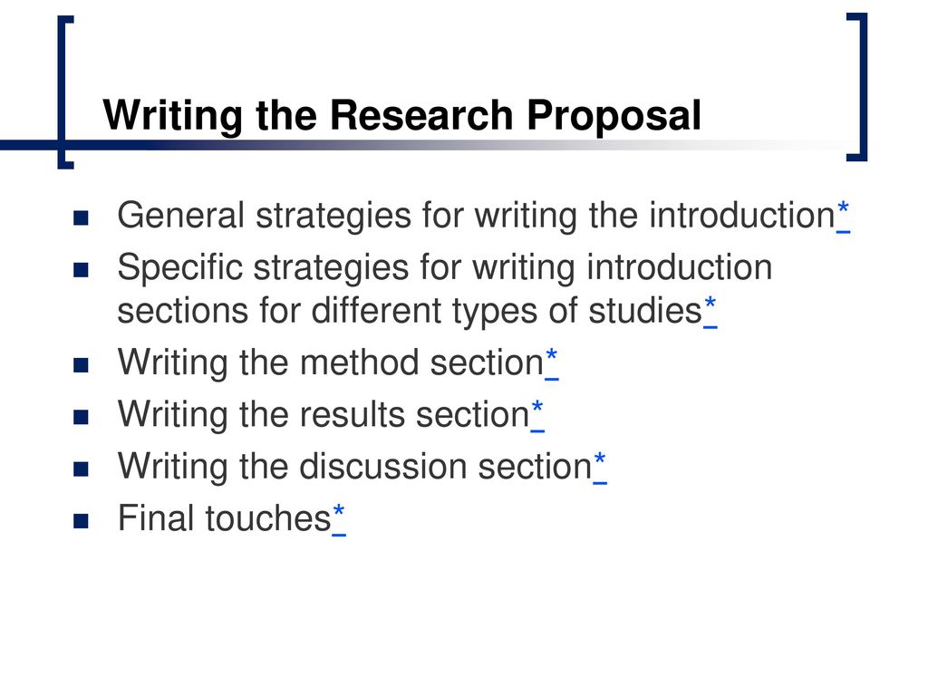 writing the research proposal