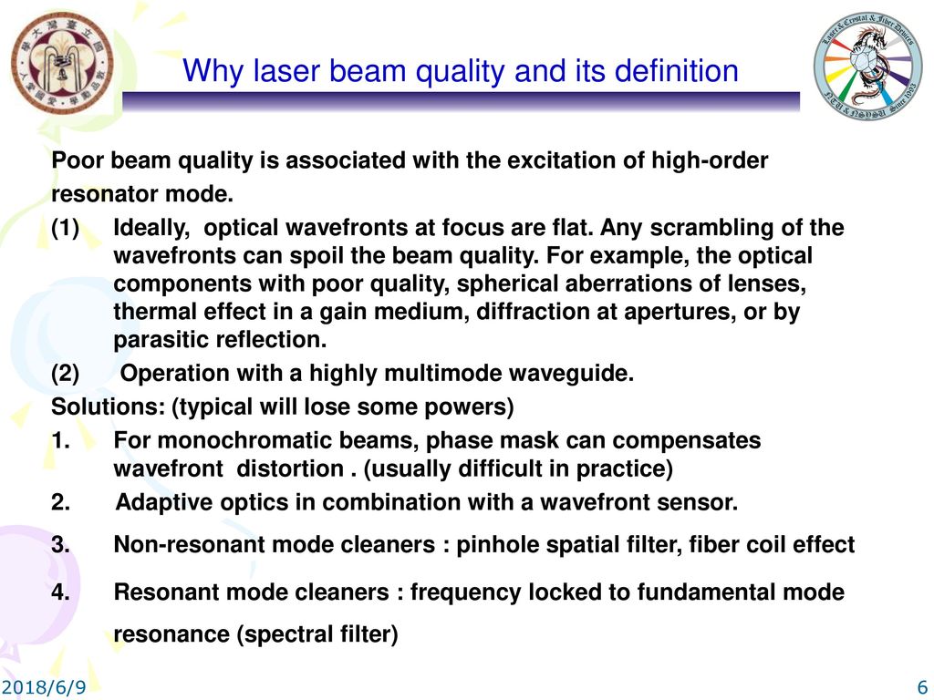 Topic report Laser beam quality - ppt download