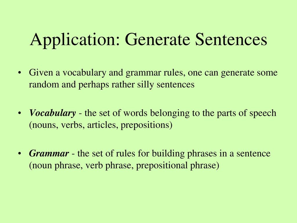 Fundamentals of Programming I A Sentence Generator - ppt download