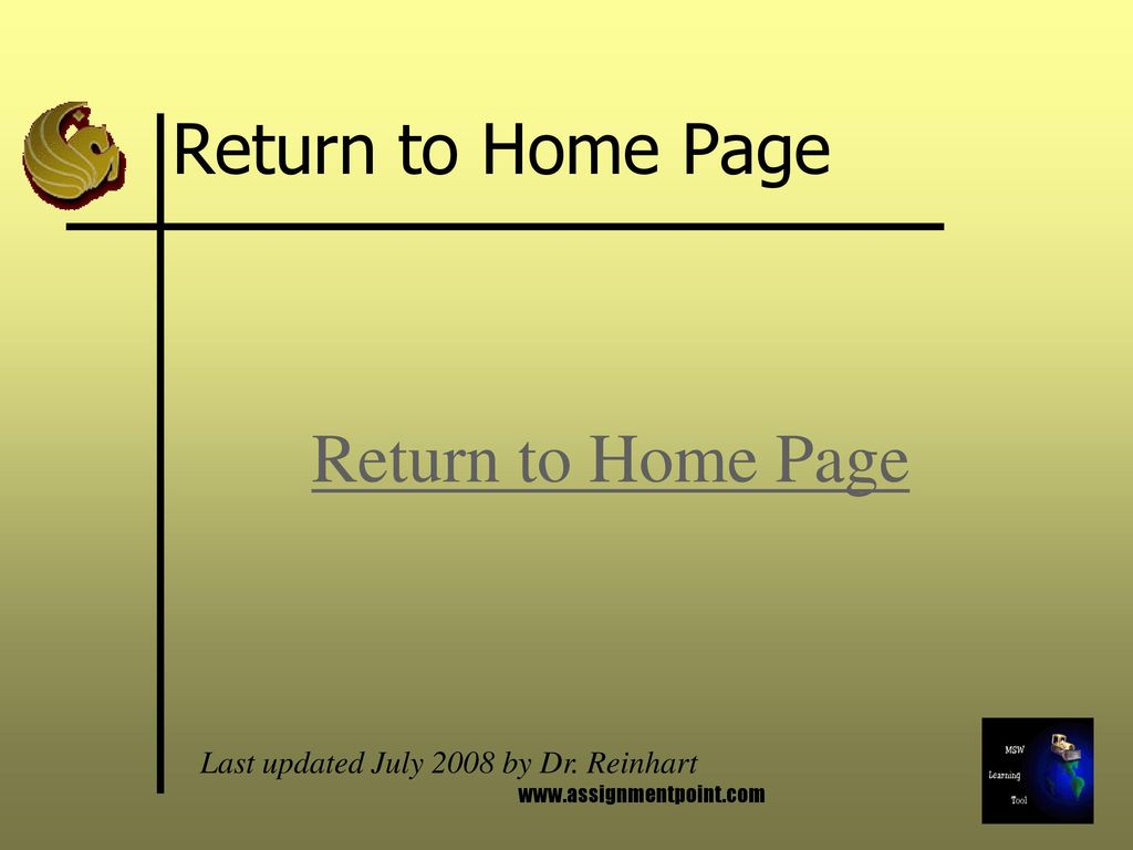Return to Home Page Return to Home Page