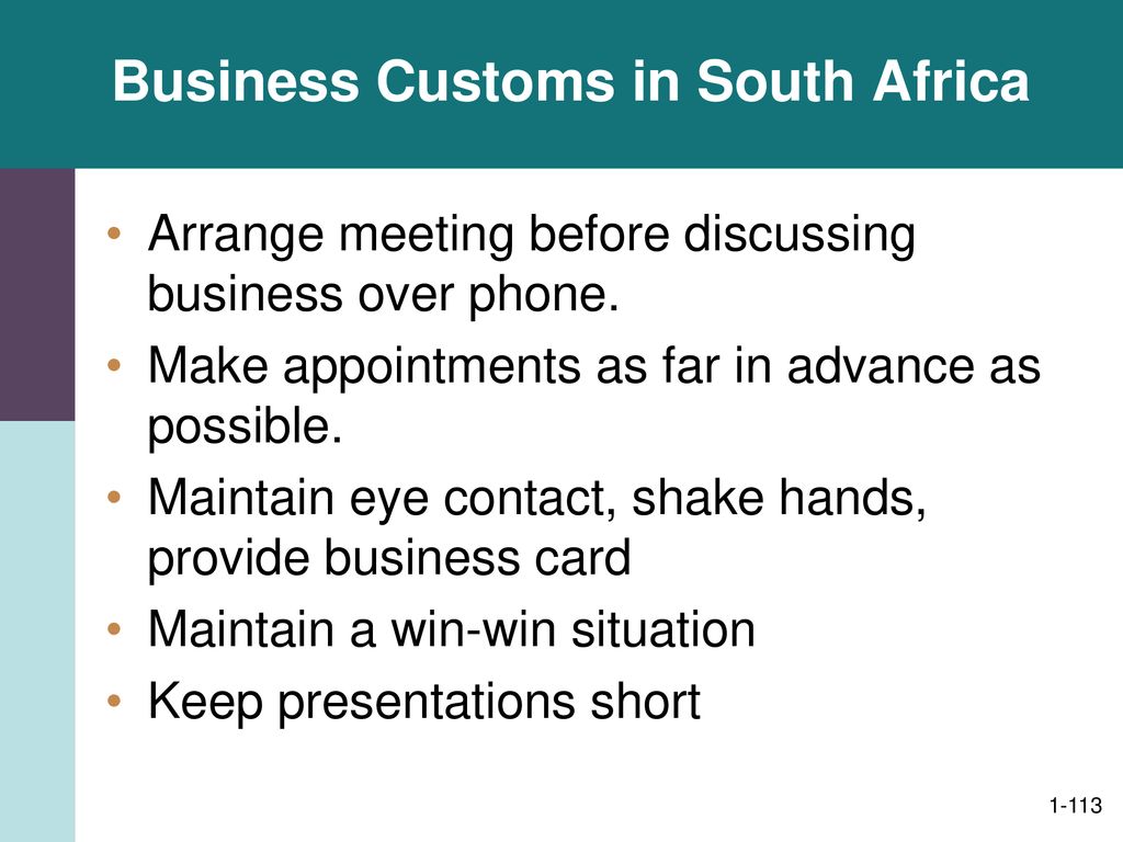 Business Customs in South Africa