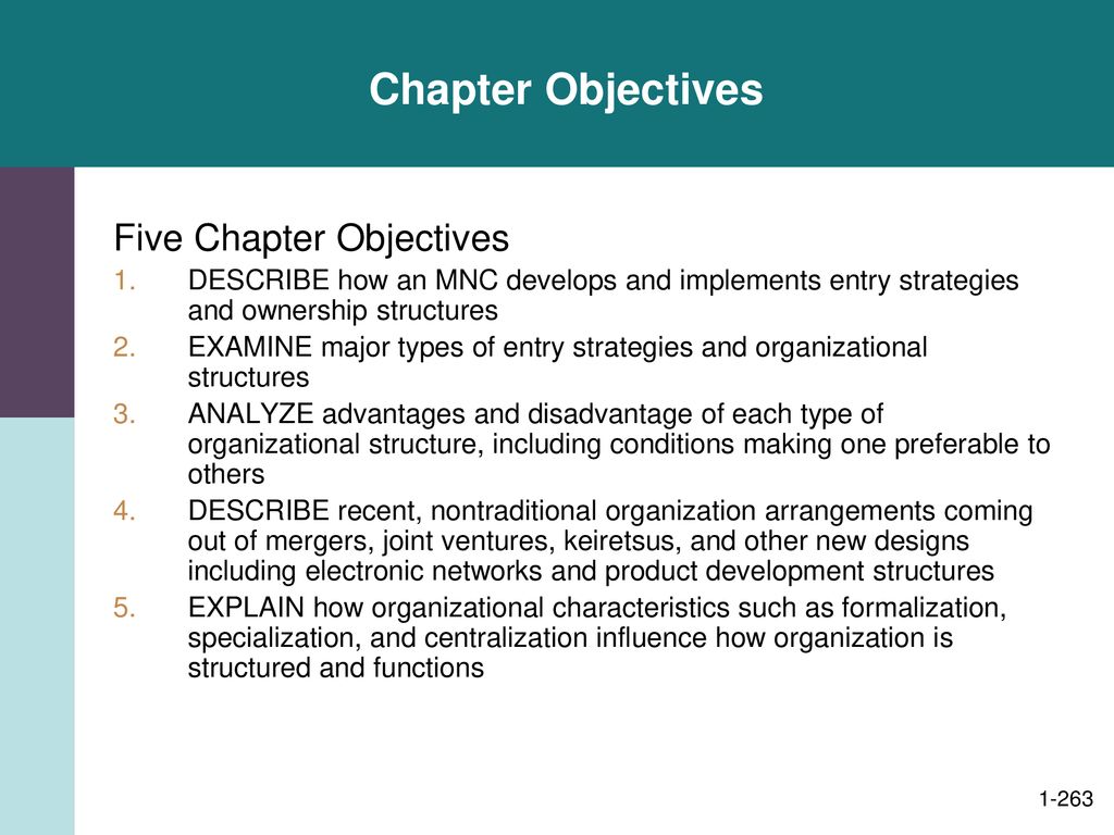 Chapter Objectives Five Chapter Objectives
