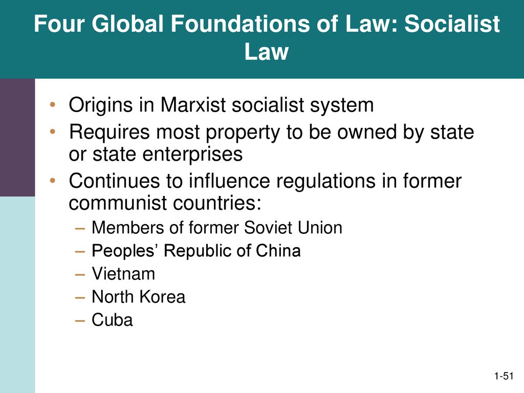 Four Global Foundations of Law: Socialist Law