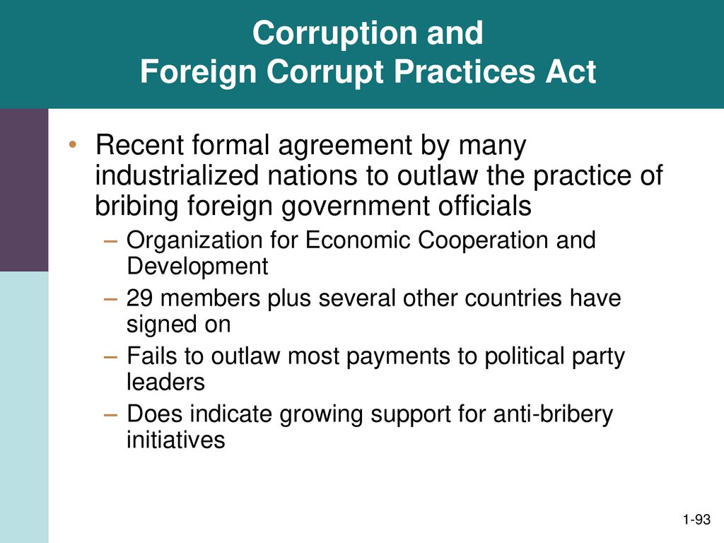 Corruption and Foreign Corrupt Practices Act
