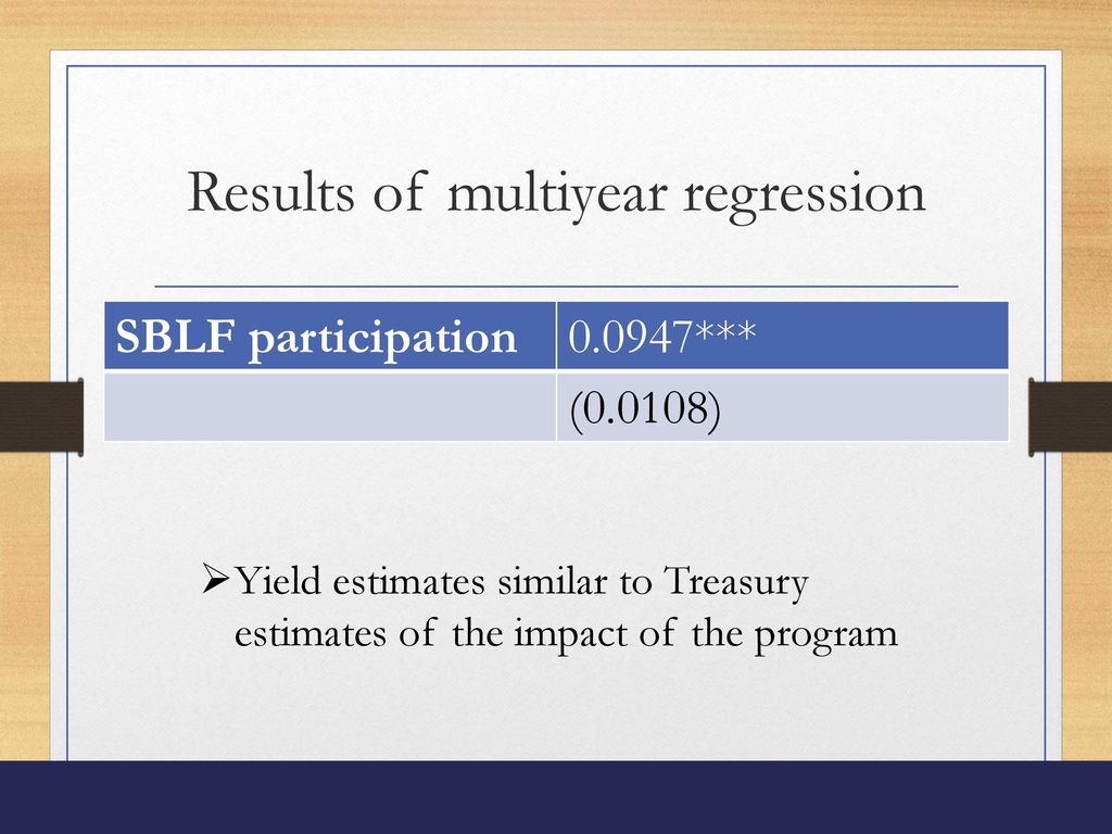 The impact of the small business lending fund revisited ppt download