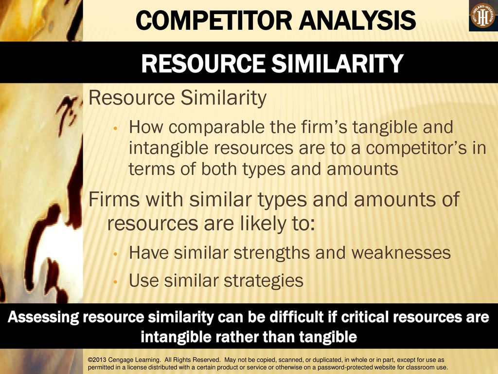 COMPETITOR ANALYSIS RESOURCE SIMILARITY Resource Similarity