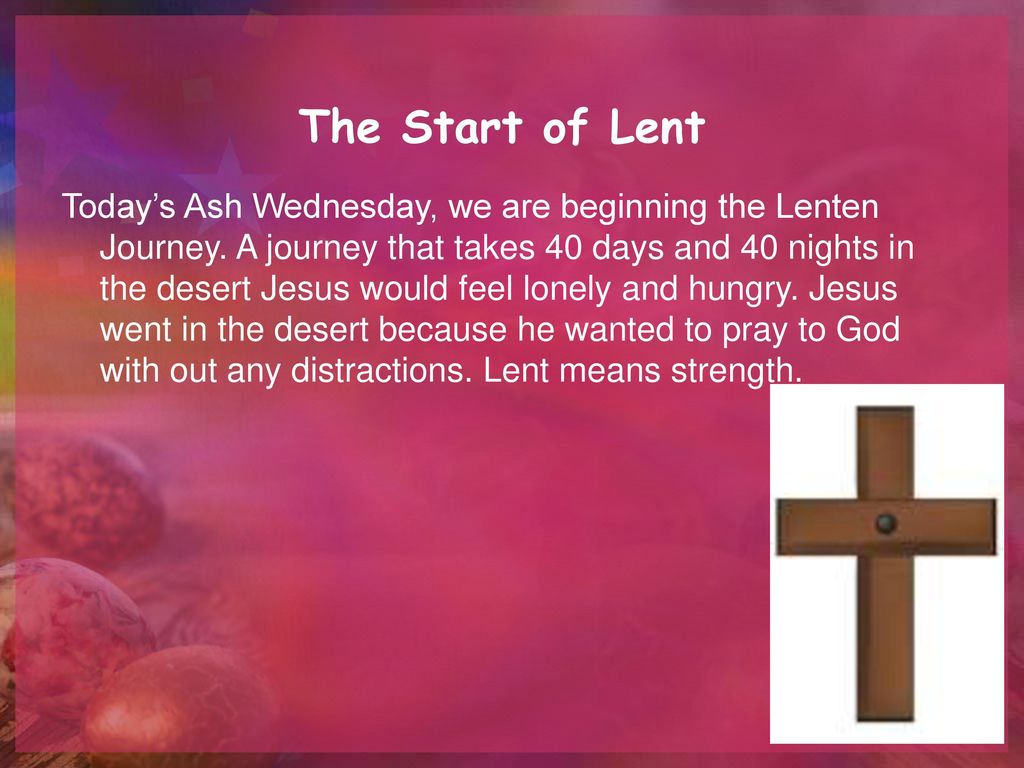 The Start of Lent