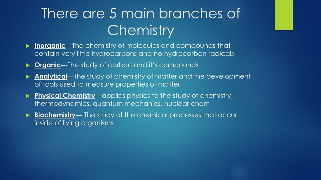 three branches of chemistry