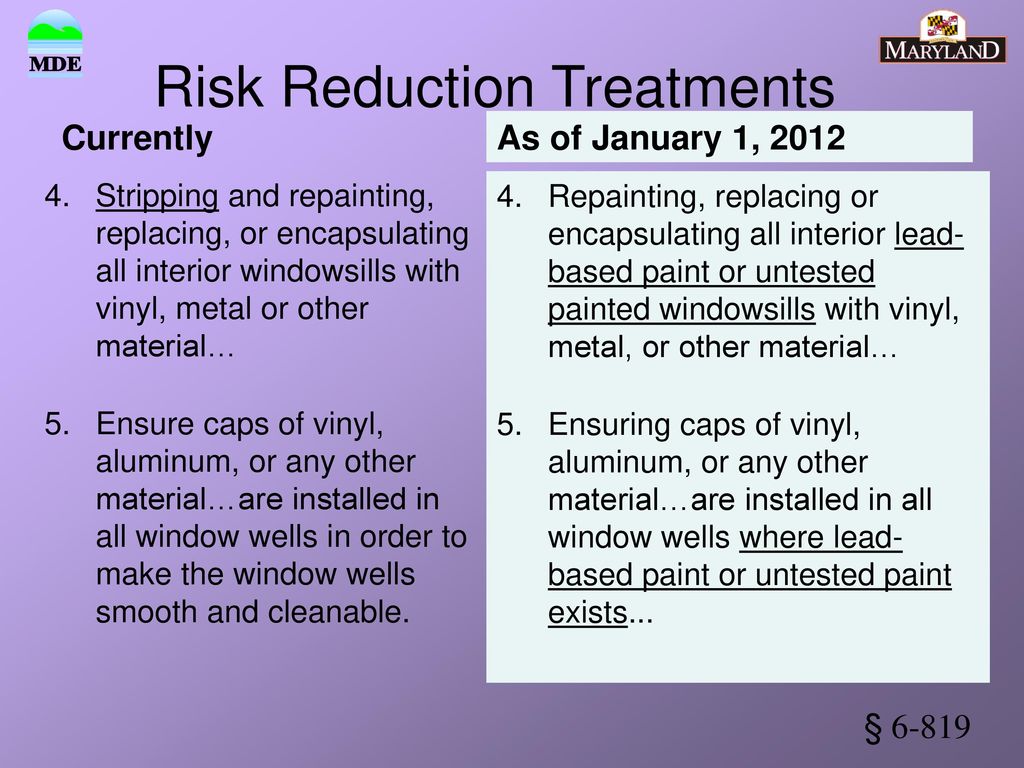 Risk Reduction Treatments