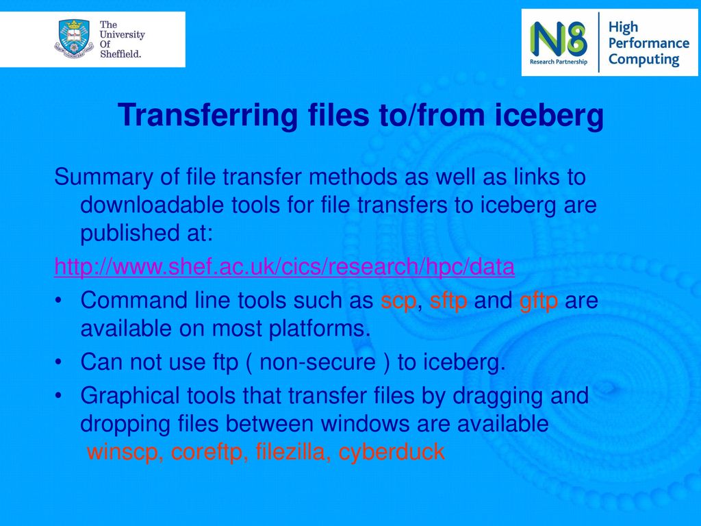 Transferring files to/from iceberg
