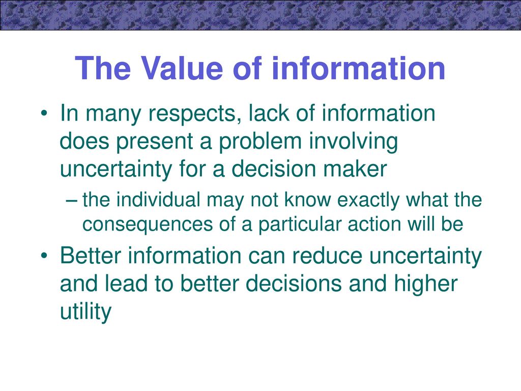 THE ECONOMICS OF INFORMATION - ppt download