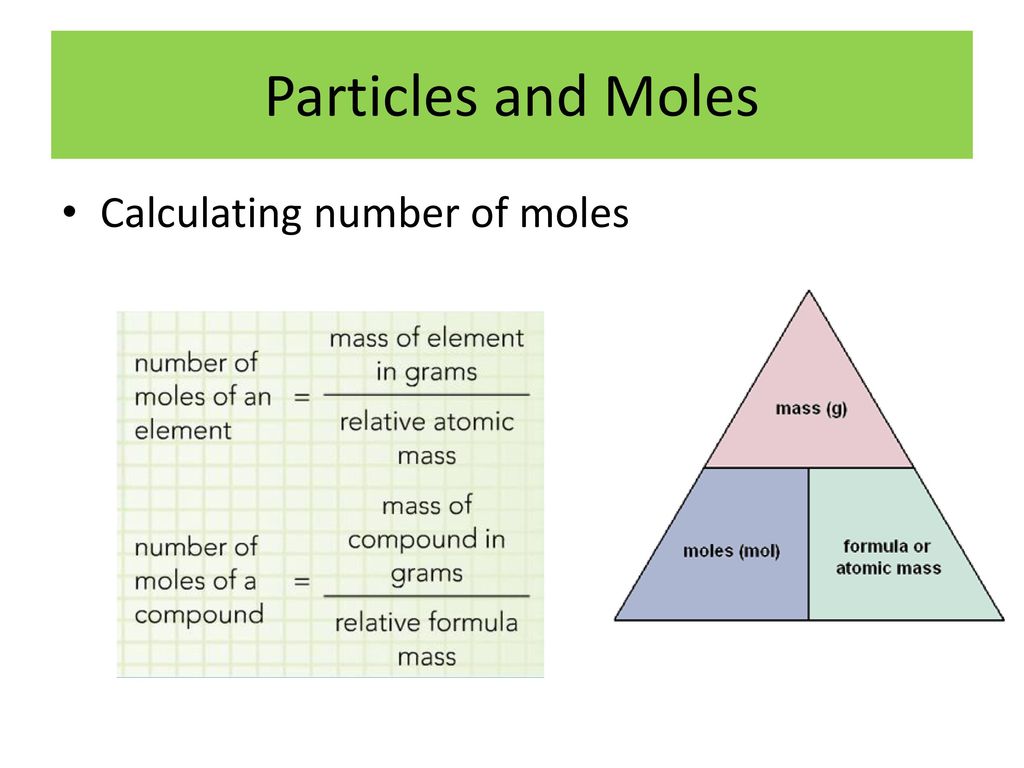 Particles and moles substances can be measured in several ways they