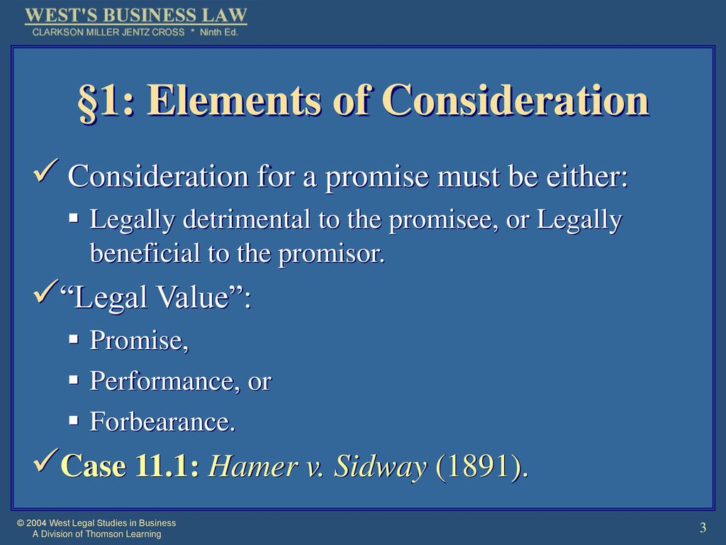 Chapter 11 Contracts: Consideration - ppt download