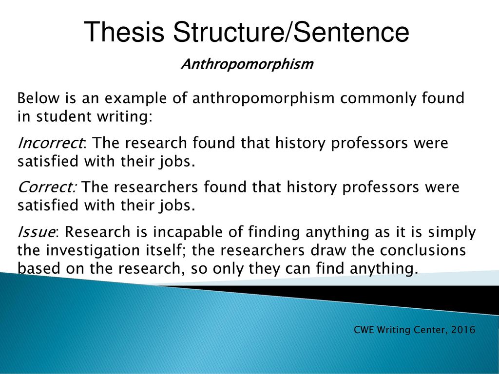 Thesis Structure/Sentence