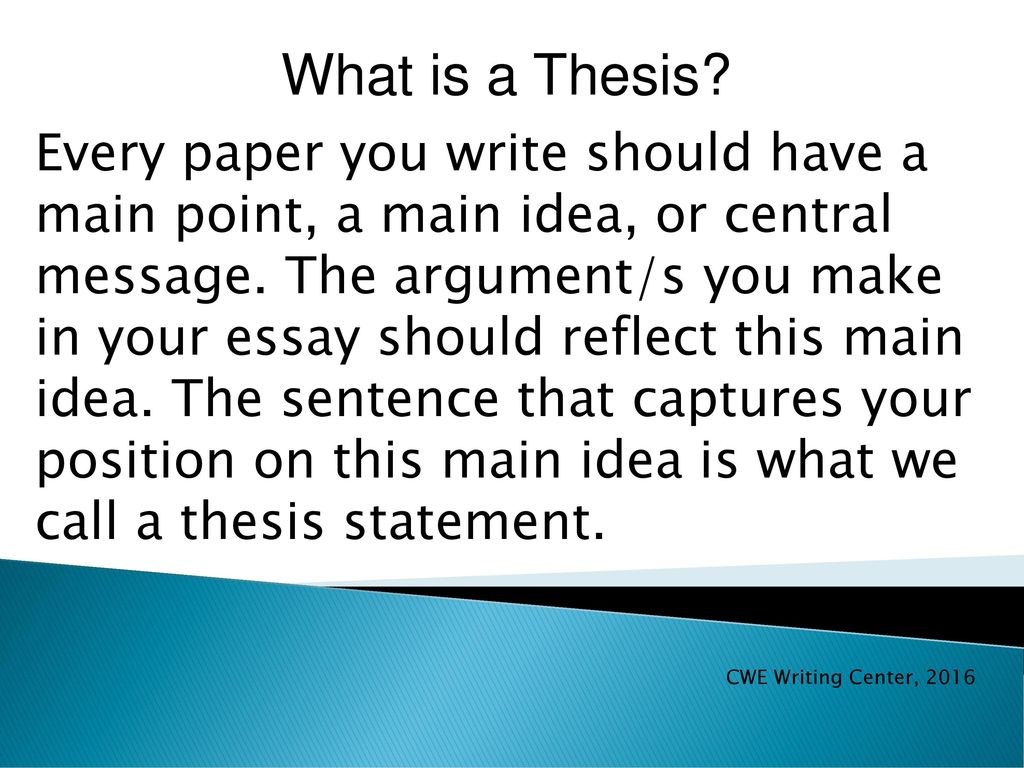 What is a Thesis